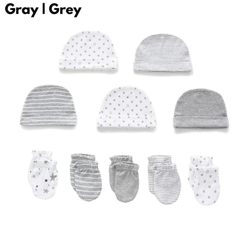 Snuggly 5 Cotton Beanies + 5 Mittens