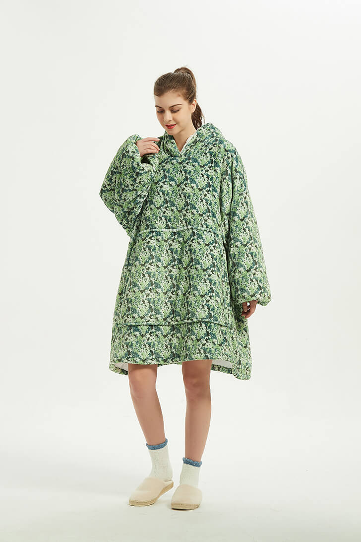 Snuggly™ Oversized Green Not Camo Blanket Hoodie - Snuggly™