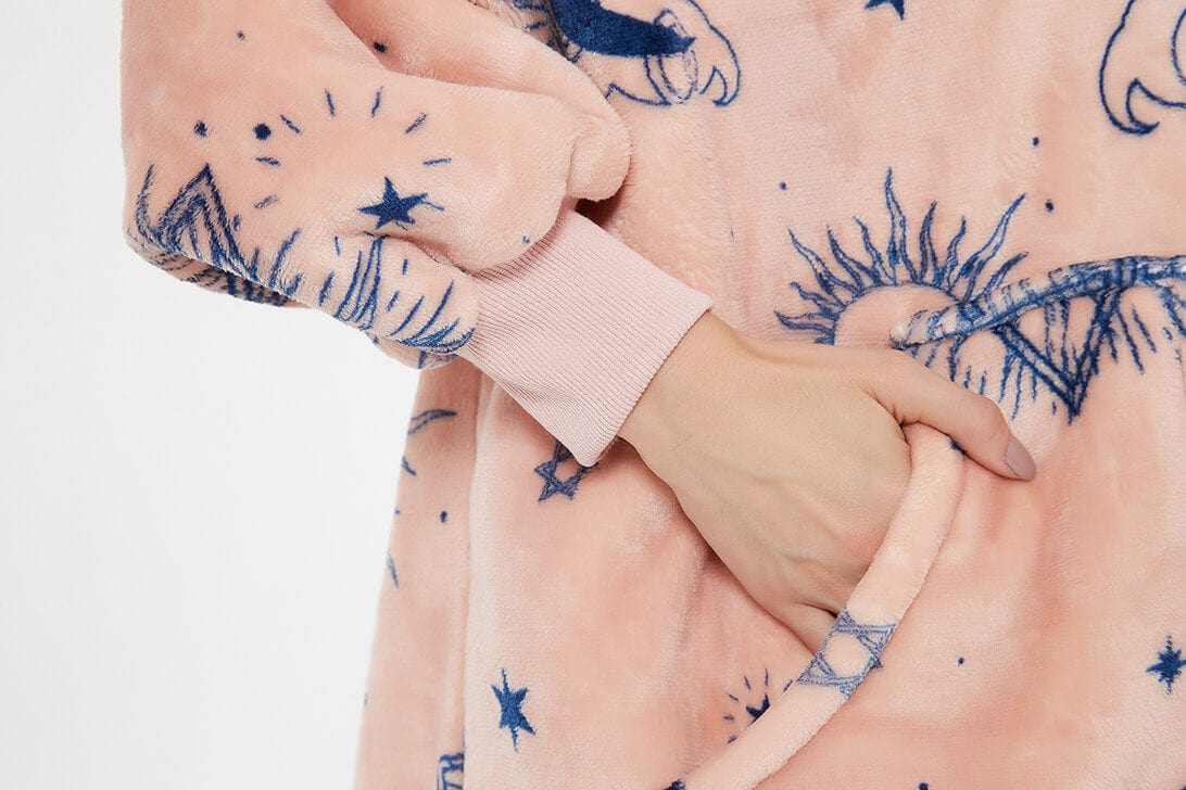 Snuggly™ Oversized Sun, Moon, Stars & A Smiley Blanket Hoodie - Snuggly™