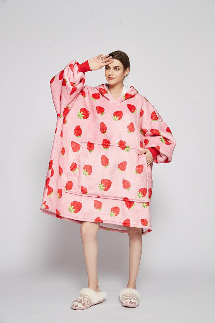 Snuggly™ Oversized Strawberry Blanket Hoodie - Snuggly™