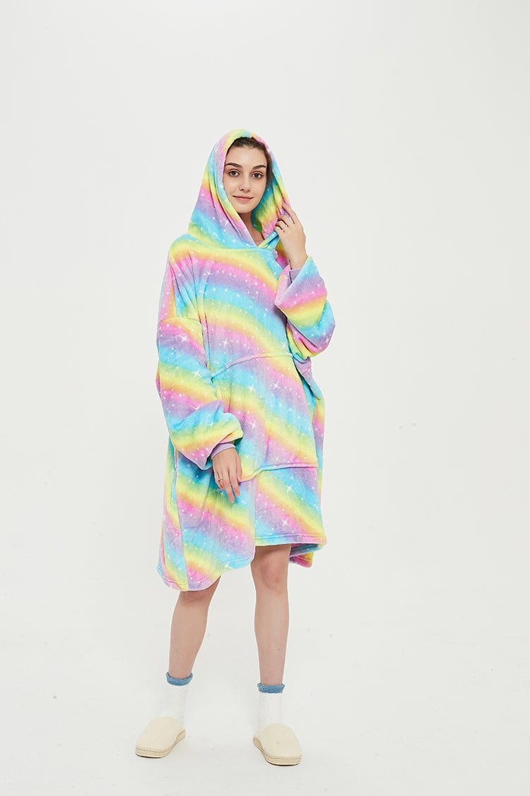 Snuggly™ Oversized Rainbow Unicorn Blanket Hoodie - Snuggly™