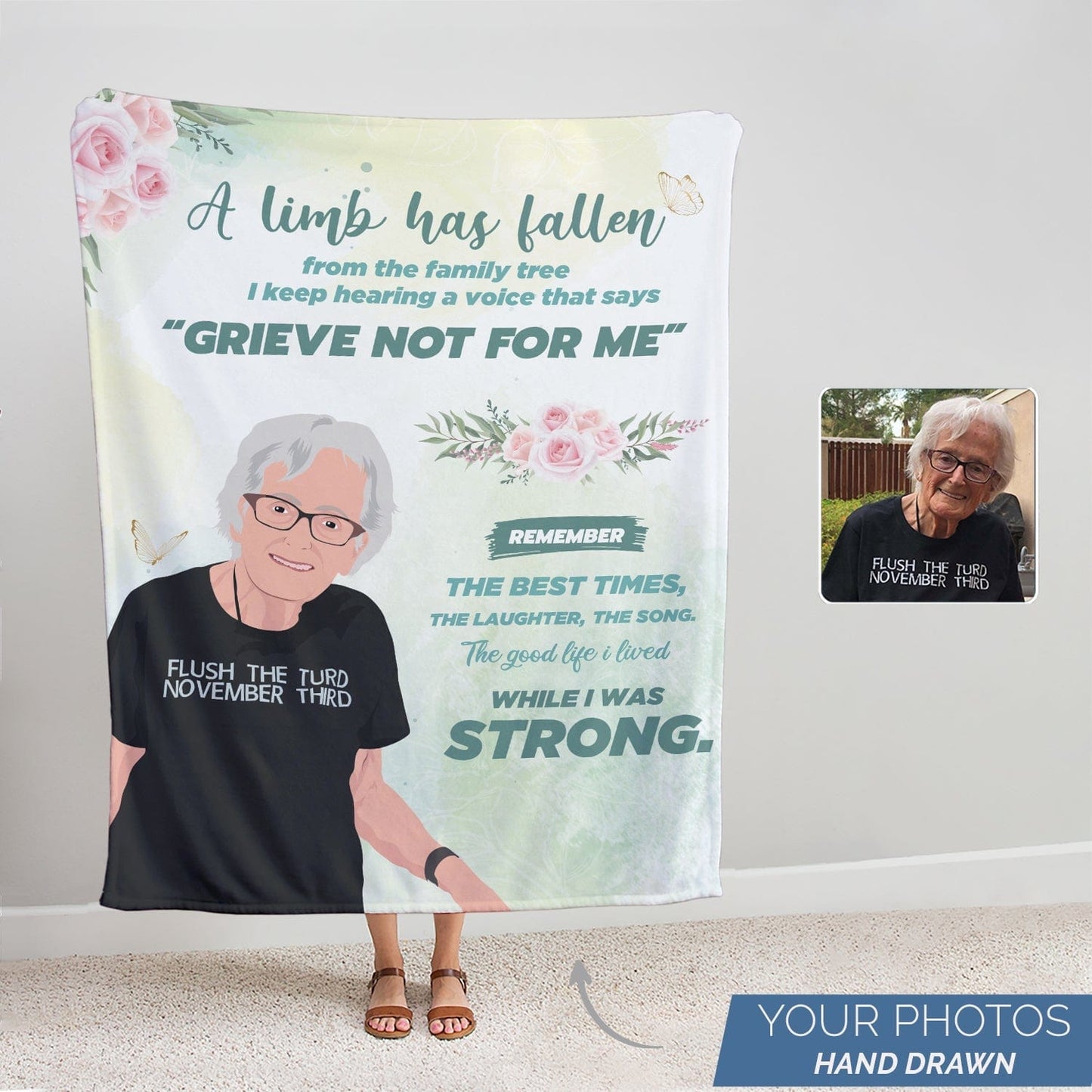 Personalized Grandma Memorial Blanket
