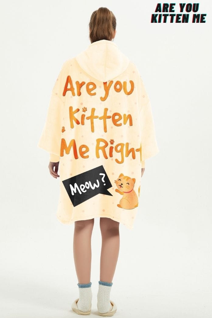 Cat blanket hoodie are you kitten me right meow