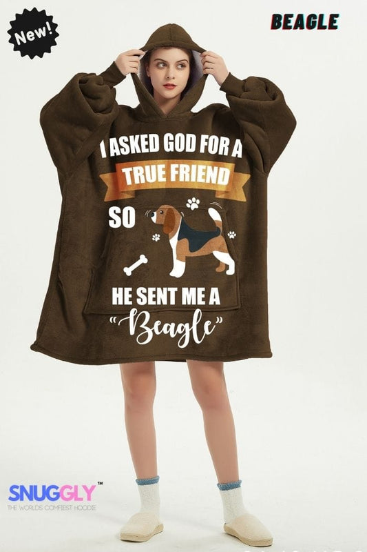 Beagle Oversized Hoodie Blanket - Oversized Wearable Blanket Hoodie Blanket Pet