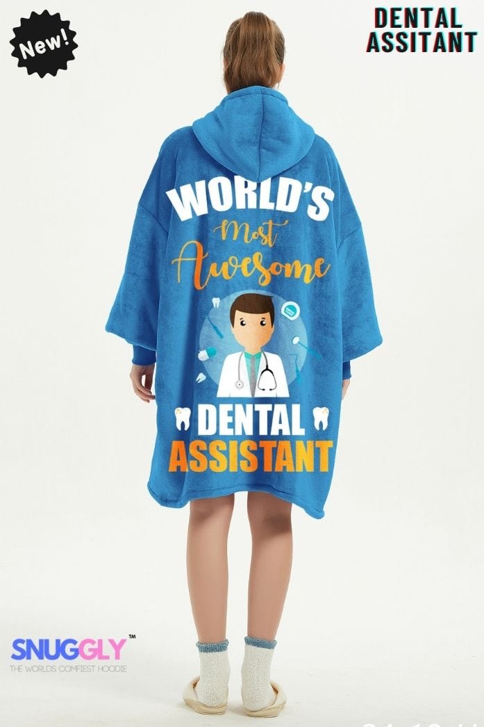 Dental Assistant Oversized Hoodie Blanket - Cozy Wearable Blanket Hoodie for Healthcare Heroes