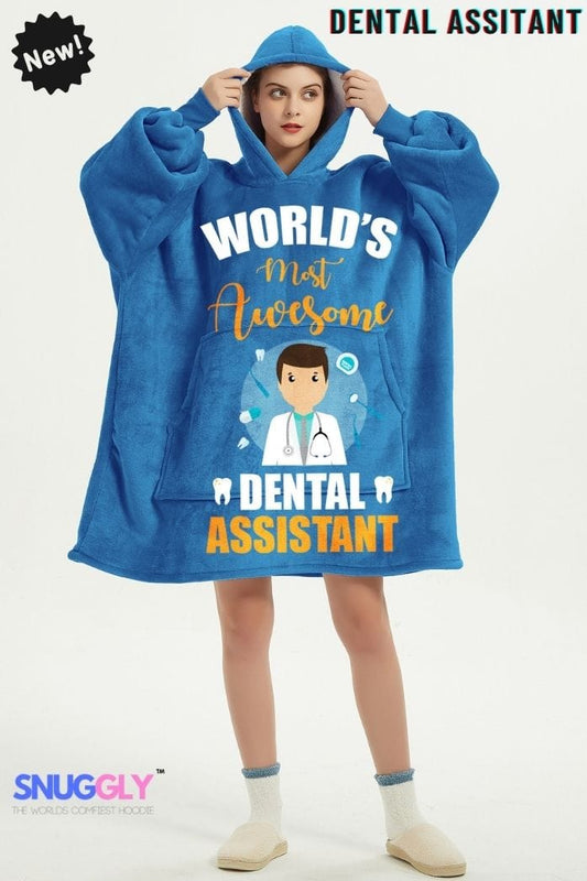 Dental Assistant Oversized Hoodie Blanket - Cozy Wearable Blanket Hoodie for Healthcare Heroes