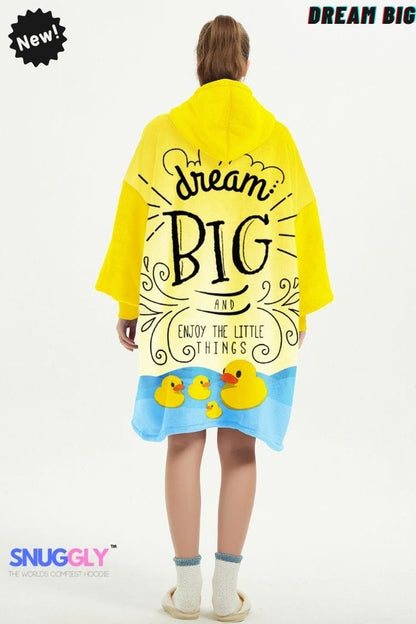 Snuggly™  Dream Big Inspirational Oversized Blanket Hoodie | Motivational Hooded Blanket