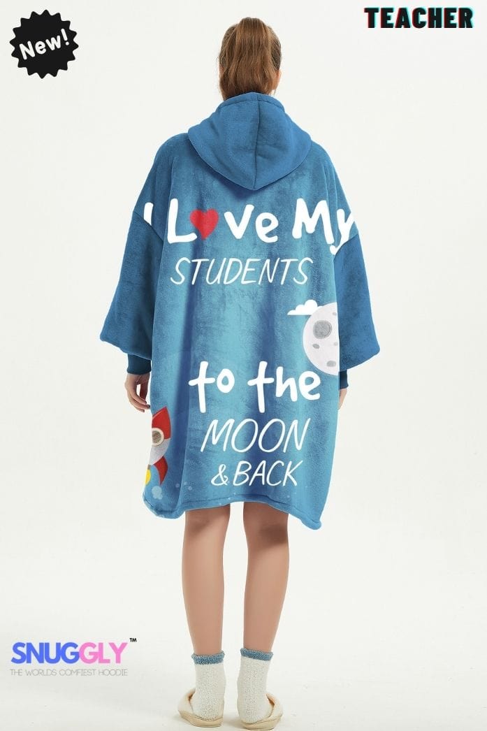 Snuggly™ Teacher's Love Oversized Blanket Hoodie | Cozy Hooded Blanket for Educators