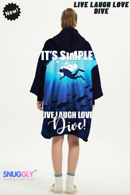 Snuggly™ Scuba Diver's Oversized Blanket Hoodie | Cozy Hooded Blanket for Diving Enthusiasts