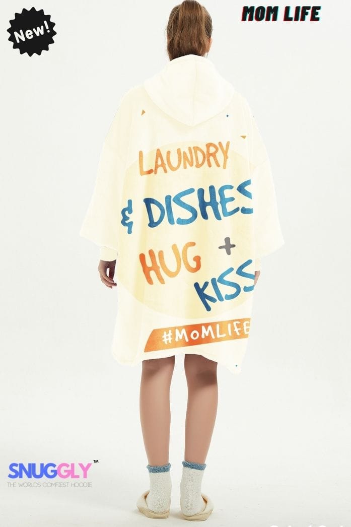 Snuggly™ Mom Life Cozy Oversized Blanket Hoodie for Multitasking Moms