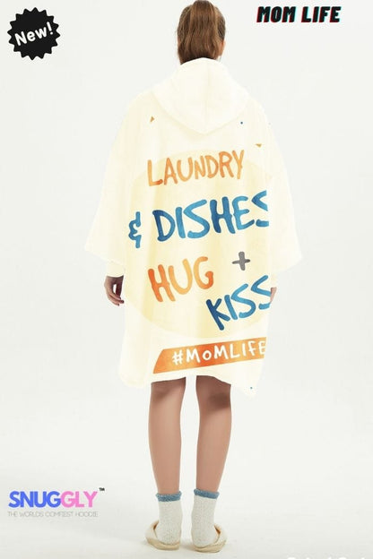 Snuggly™ Mom Life Cozy Oversized Blanket Hoodie for Multitasking Moms