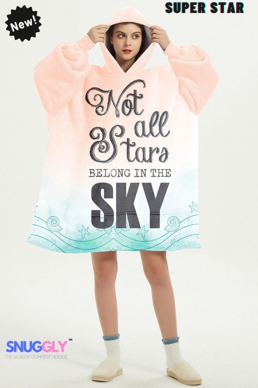 Snuggly™  Not All Stars" Inspirational Oversized Blanket Hoodie for Dreamers