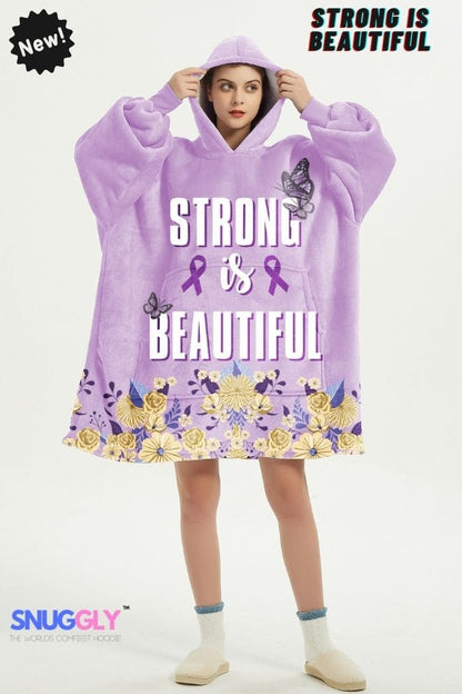 Snuggly™ Strong Is Beautiful | Cozy Blanket Hoodie