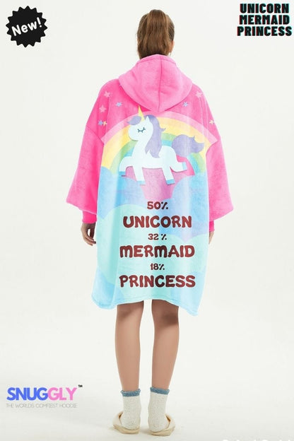 Snuggly™ Unicorn Mermaid Princess | Cozy Blanket Hoodie