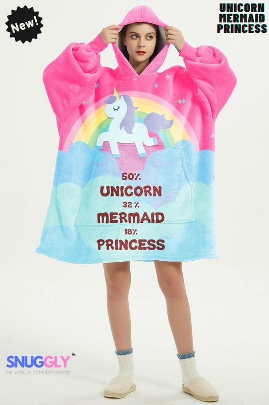 Snuggly™ Unicorn Mermaid Princess | Cozy Blanket Hoodie