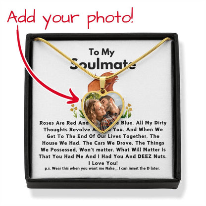 To My Soulmate - Heart Engraved Necklace