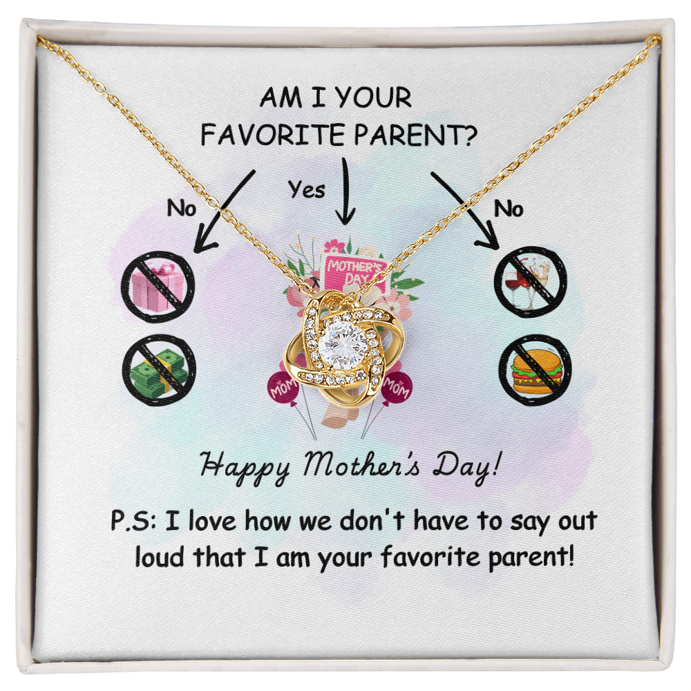 Funny Mother’s Day Necklace Gift – “Am I Your Favorite Parent?”
