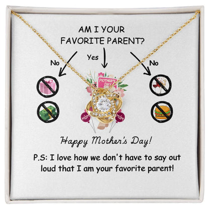 Funny Mother’s Day Necklace Gift – “Am I Your Favorite Parent?”