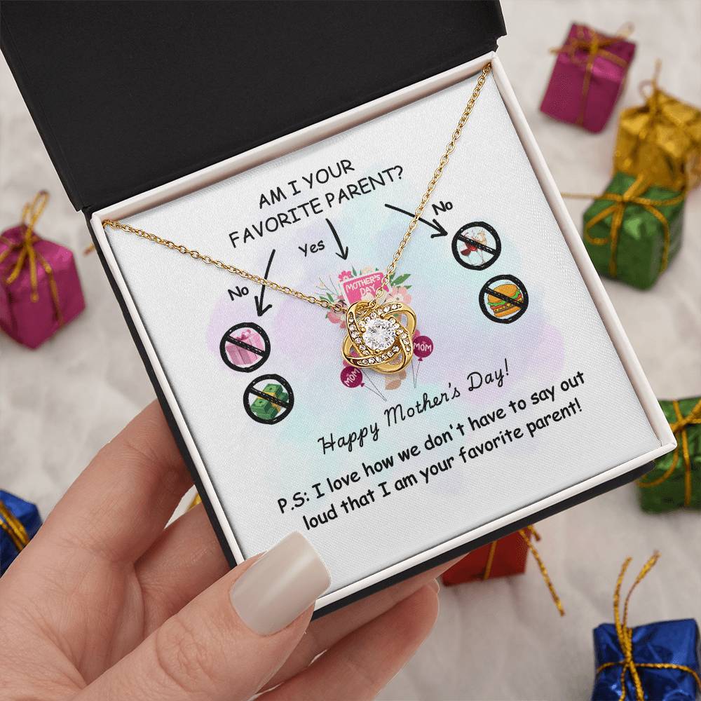 Funny Mother’s Day Necklace Gift – “Am I Your Favorite Parent?”