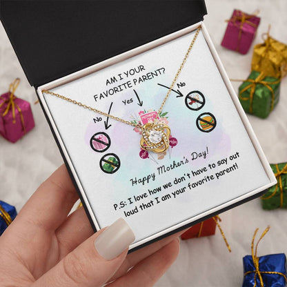 Funny Mother’s Day Necklace Gift – “Am I Your Favorite Parent?”