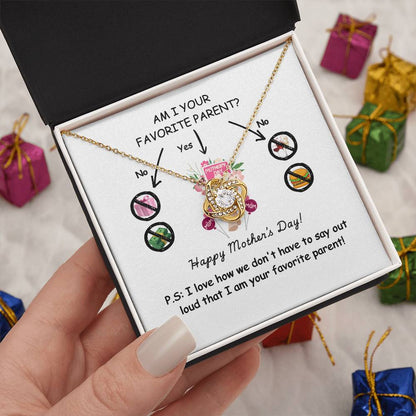 Funny Mother’s Day Necklace Gift – “Am I Your Favorite Parent?”