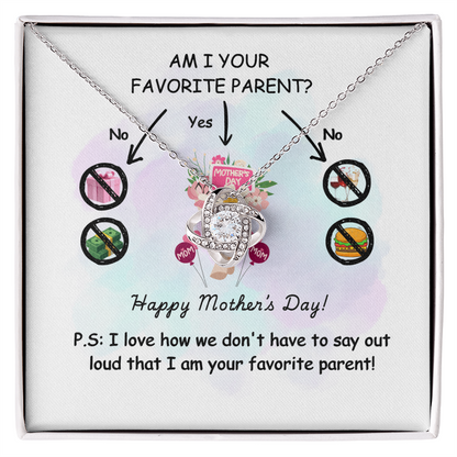 Funny Mother’s Day Necklace Gift – “Am I Your Favorite Parent?”