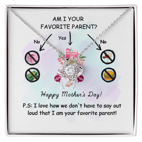 Funny Mother’s Day Necklace Gift – “Am I Your Favorite Parent?”
