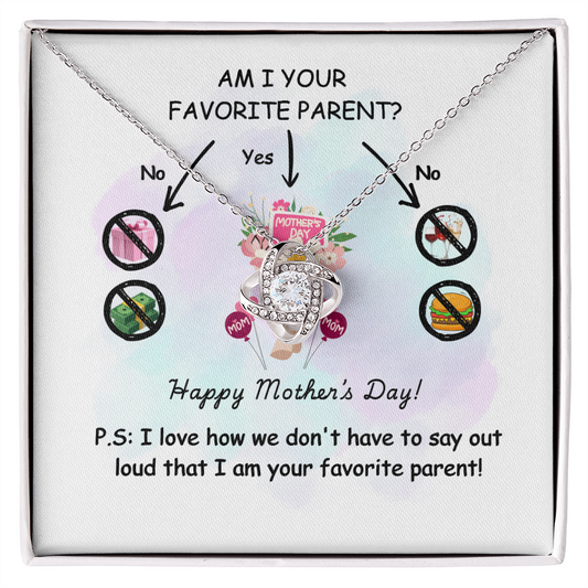 Funny Mother’s Day Necklace Gift – “Am I Your Favorite Parent?”