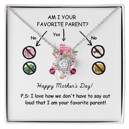 Funny Mother’s Day Necklace Gift – “Am I Your Favorite Parent?”