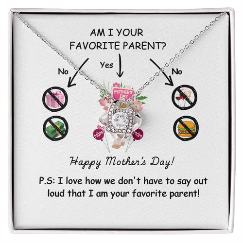 Funny Mother’s Day Necklace Gift – “Am I Your Favorite Parent?”