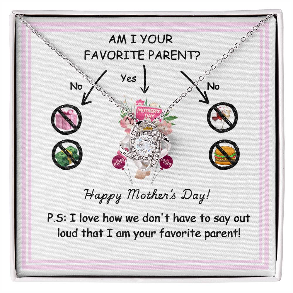 Funny Mother’s Day Necklace Gift – “Am I Your Favorite Parent?”