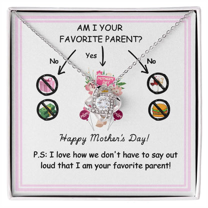 Funny Mother’s Day Necklace Gift – “Am I Your Favorite Parent?”
