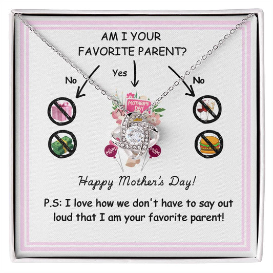 Funny Mother’s Day Necklace Gift – “Am I Your Favorite Parent?”