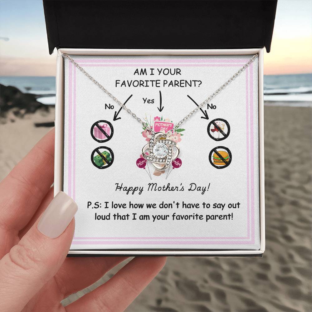 Funny Mother’s Day Necklace Gift – “Am I Your Favorite Parent?”
