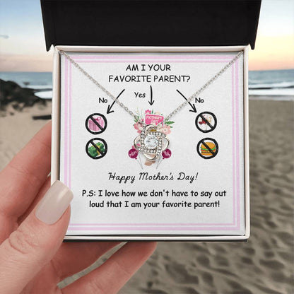 Funny Mother’s Day Necklace Gift – “Am I Your Favorite Parent?”