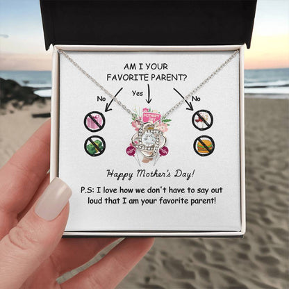 Funny Mother’s Day Necklace Gift – “Am I Your Favorite Parent?”