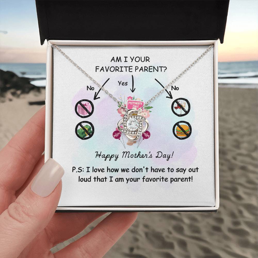 Funny Mother’s Day Necklace Gift – “Am I Your Favorite Parent?”