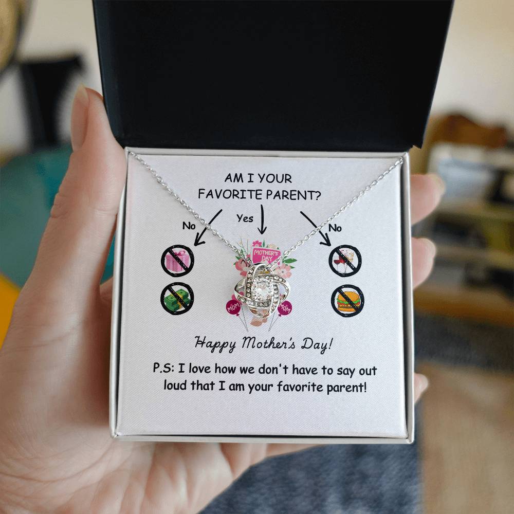 Funny Mother’s Day Necklace Gift – “Am I Your Favorite Parent?”