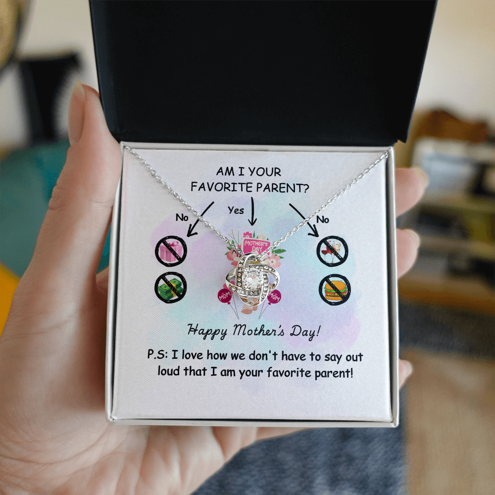 Funny Mother’s Day Necklace Gift – “Am I Your Favorite Parent?”