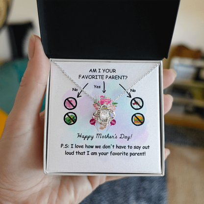 Funny Mother’s Day Necklace Gift – “Am I Your Favorite Parent?”