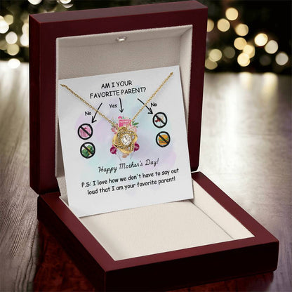 Funny Mother’s Day Necklace Gift – “Am I Your Favorite Parent?”