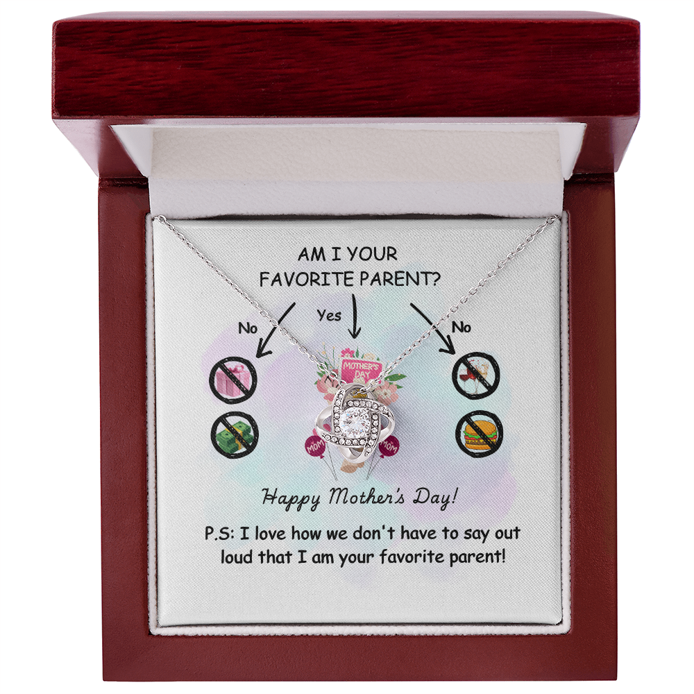 Funny Mother’s Day Necklace Gift – “Am I Your Favorite Parent?”