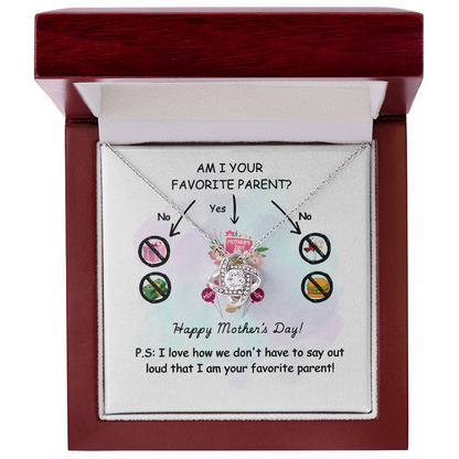 Funny Mother’s Day Necklace Gift – “Am I Your Favorite Parent?”