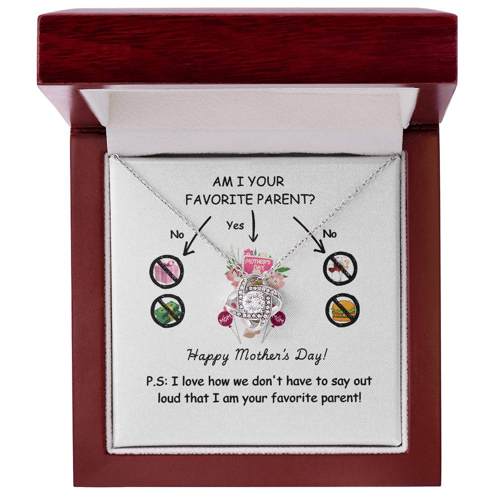 Funny Mother’s Day Necklace Gift – “Am I Your Favorite Parent?”