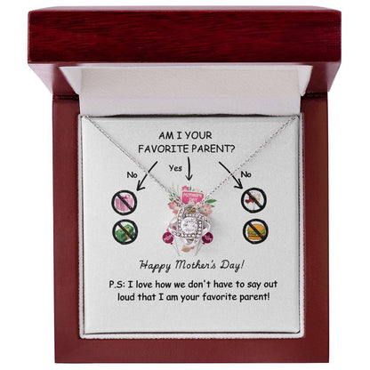 Funny Mother’s Day Necklace Gift – “Am I Your Favorite Parent?”