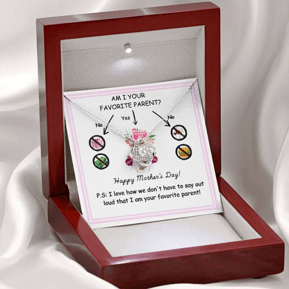 Funny Mother’s Day Necklace Gift – “Am I Your Favorite Parent?”