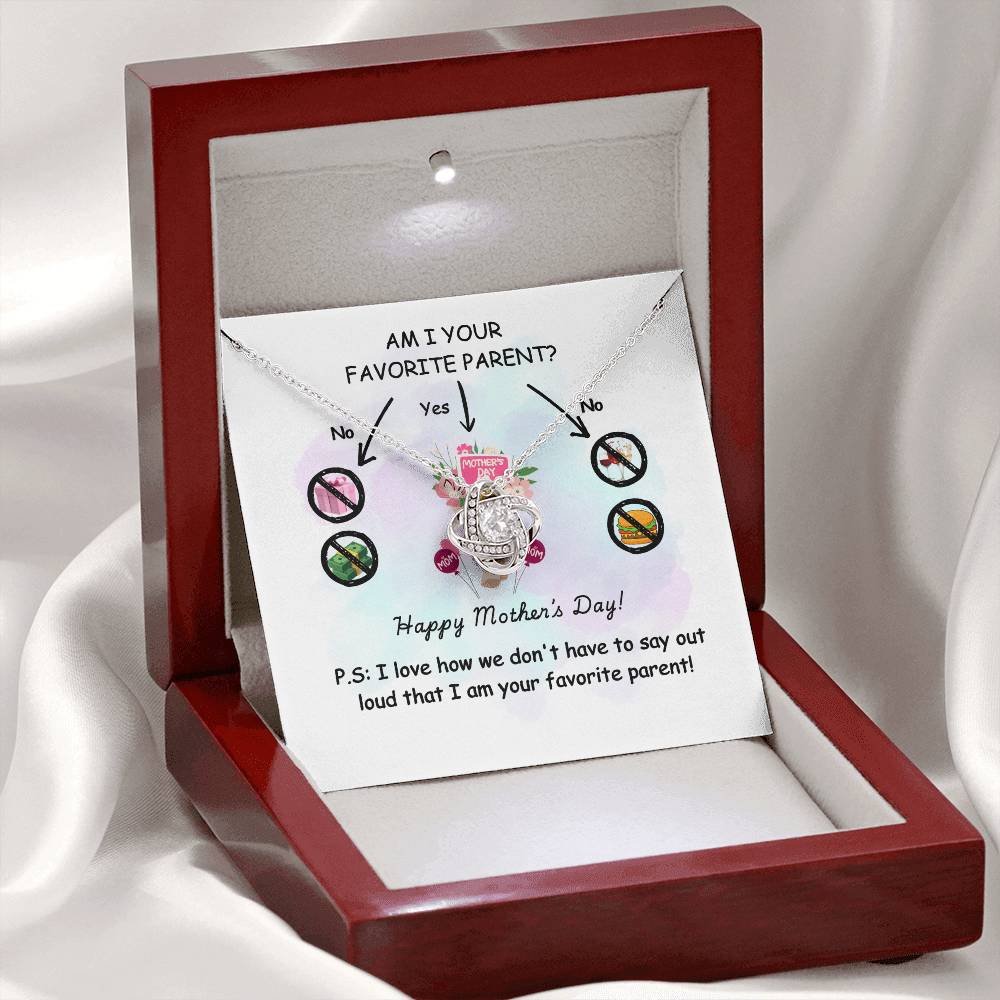 Funny Mother’s Day Necklace Gift – “Am I Your Favorite Parent?”