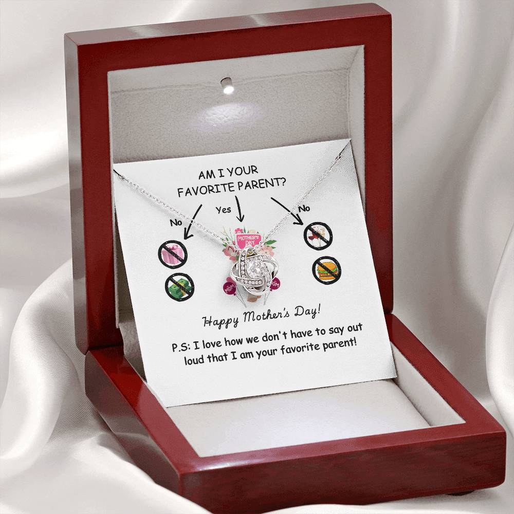 Funny Mother’s Day Necklace Gift – “Am I Your Favorite Parent?”
