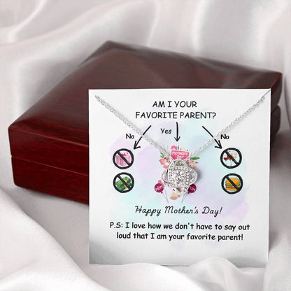 Funny Mother’s Day Necklace Gift – “Am I Your Favorite Parent?”