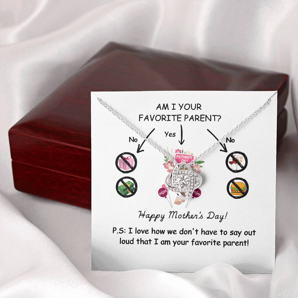 Funny Mother’s Day Necklace Gift – “Am I Your Favorite Parent?”